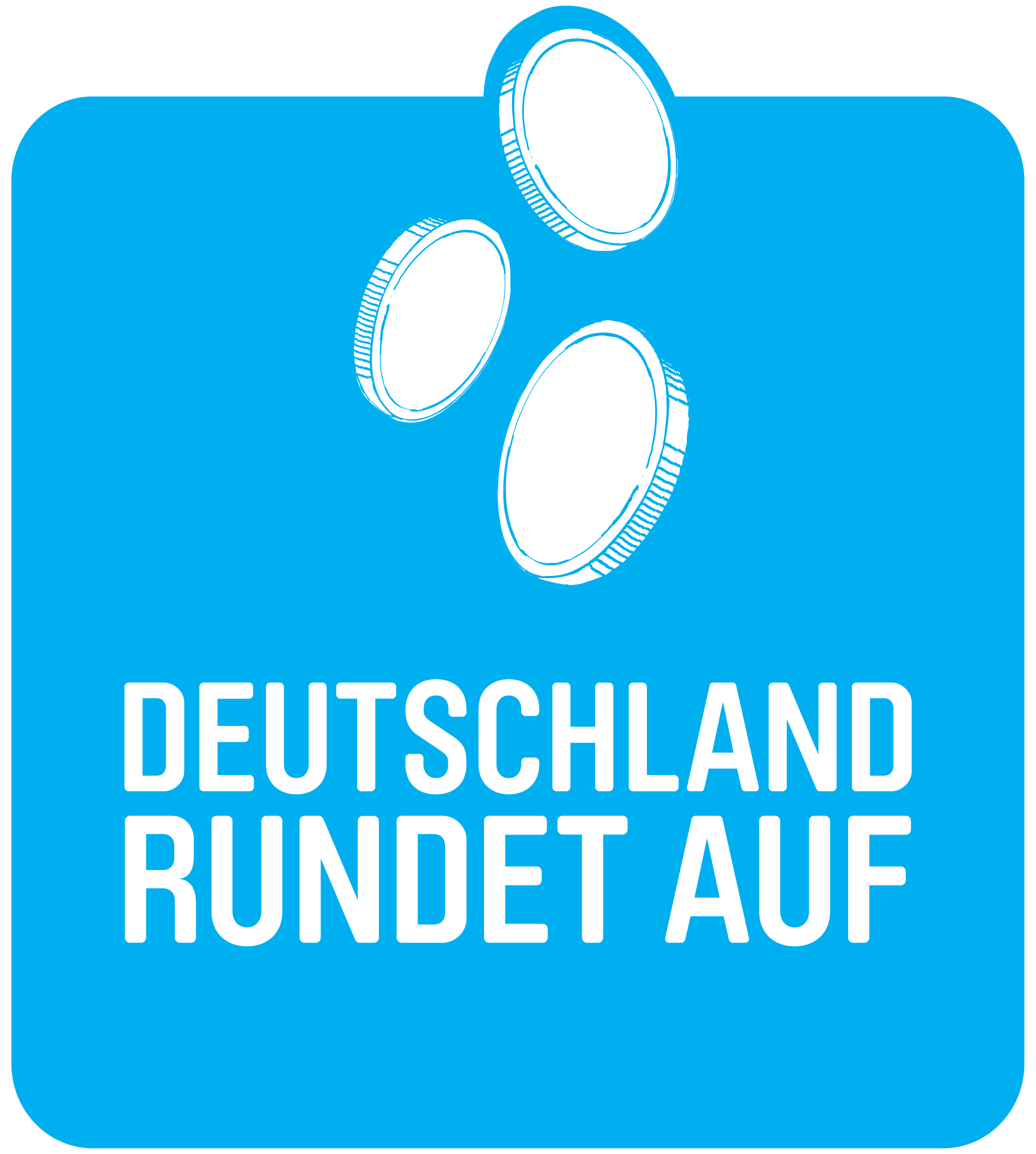 Blaues Logo von Deutschland rundet auf.